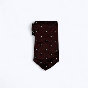 Hugo Boss Micro Pattern Silk Tie In Burgundy